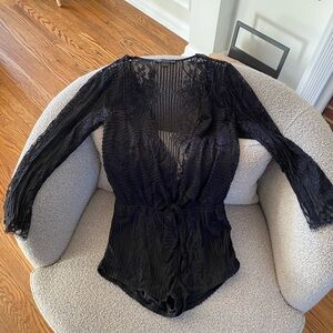 Maddy K Black Lace Romper